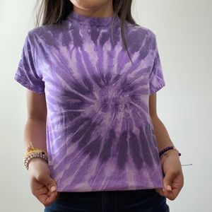 Purple tie dye tee